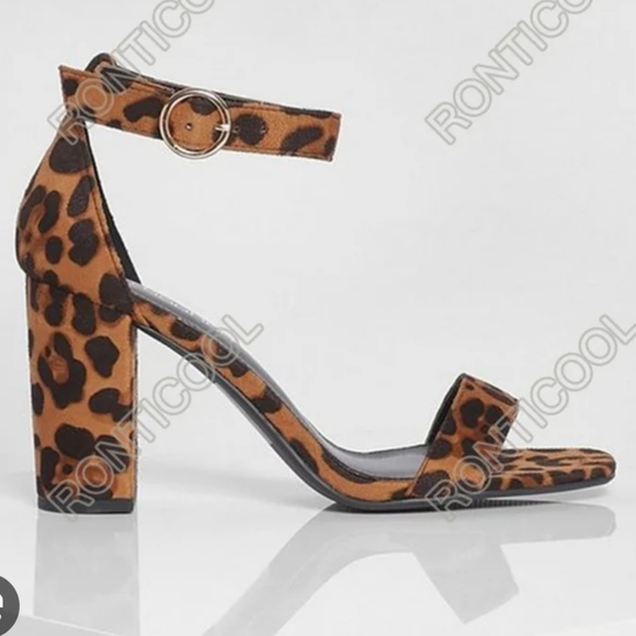 Platform Leopard Mossimo Sply High Heels Ankle Strap Mob Wife Sandals Animal - Picture 8 of 9